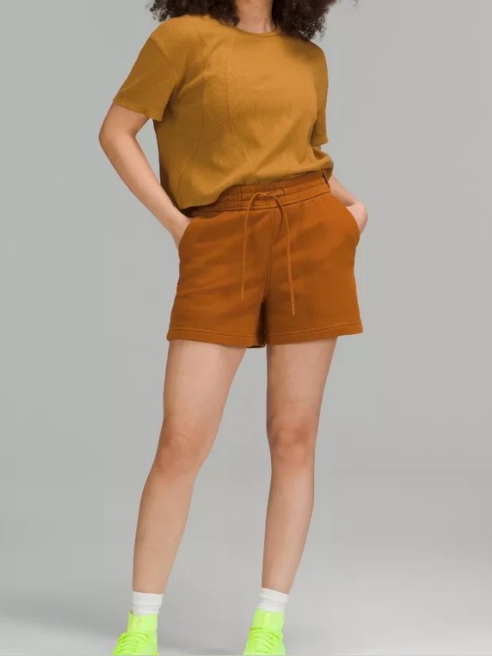 Lululemon Loungeful High-Rise Fleece Shorts In Butternut Brown Size 8